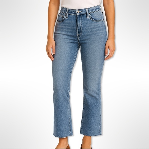Levi's Denim - Levi’s 725 High Rise Bootcut Jeans 33 – Cropped Raw Hem Light Wash